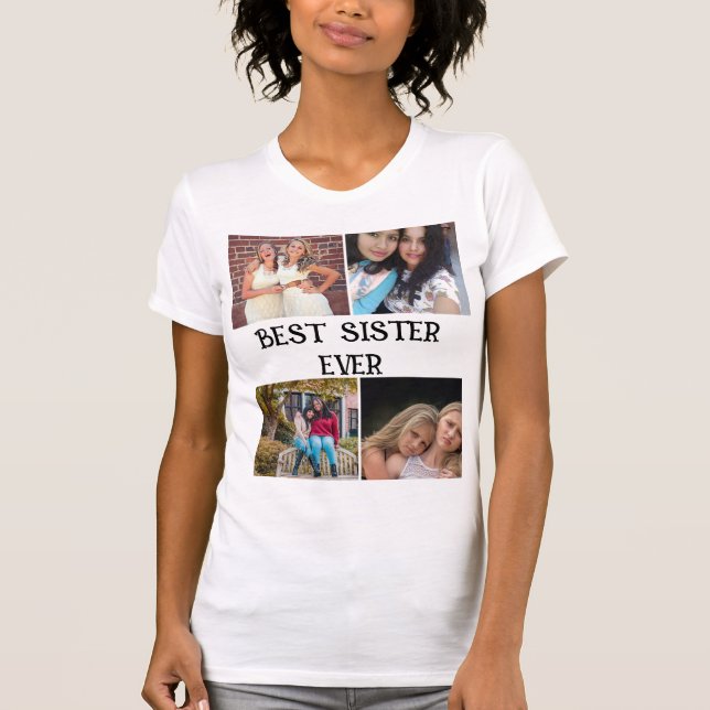 ANPASSNINGSBAR ELEGANT SISTER 4 FOTOKOLLAGE T SHIRT (Framsida)