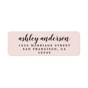 Anpassningsbar Elegant Skript Pastel Rosa Returadr Returadress Etikett