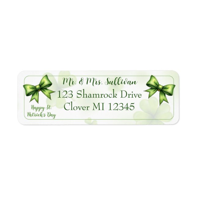 Anpassningsbar Elegant St. Patrick's Day  Returadress Etikett (Framsidan)