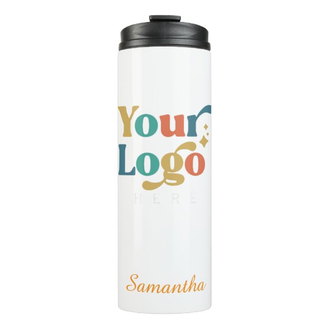 Anpassningsbar Elegant Steel Tumbler Business Logo (Framsida)