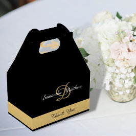 Anpassningsbar Elegant Svarta Färg Monogram Initia Presentaskar
