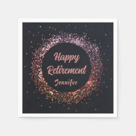 Anpassningsbar Elegant Svarta Ro-Guld-Lycklig vid  Pappersservett