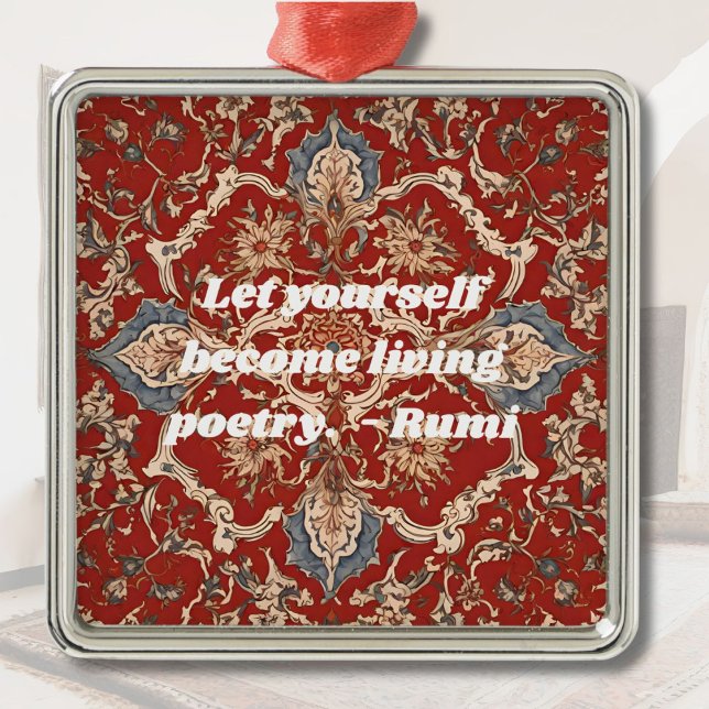 Anpassningsbar Elegant Tile Mönster Iranian Gifts  Julgransprydnad Metall (Custom Elegant Tile Pattern Iranian Gifts for Her)