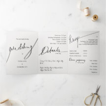 Anpassningsbar Elegant - trefaldig bröllopsinbjuda