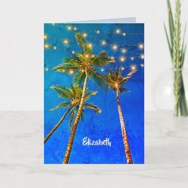 Anpassningsbar Elegant Tropical Handflatan Träd St Kort