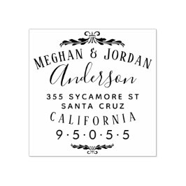 Anpassningsbar Elegant Typografi Bröllop Returadre Stämpel