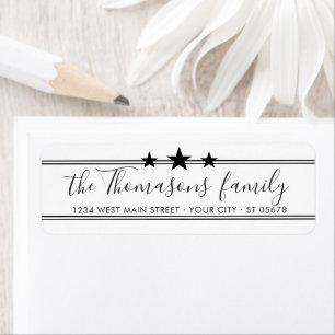 Anpassningsbar Elegant Typography Script Stars Mot Returadress Etikett