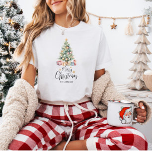 Anpassningsbar Elegant Vattenfärg Julgran T Shirt