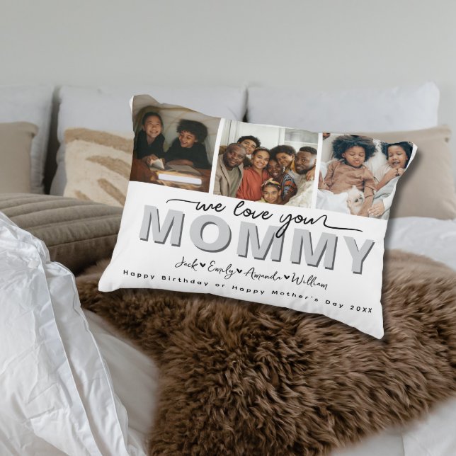 Anpassningsbar Elegant Vi kärlek dig Mamma Photo c Prydnadskudde (Skapare uppladdad)