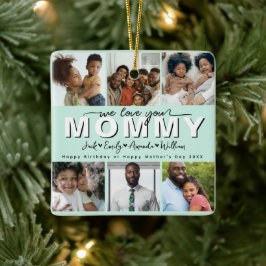 Anpassningsbar Elegant vi kärlek er mamma-prydnad Julgransprydnad Keramik