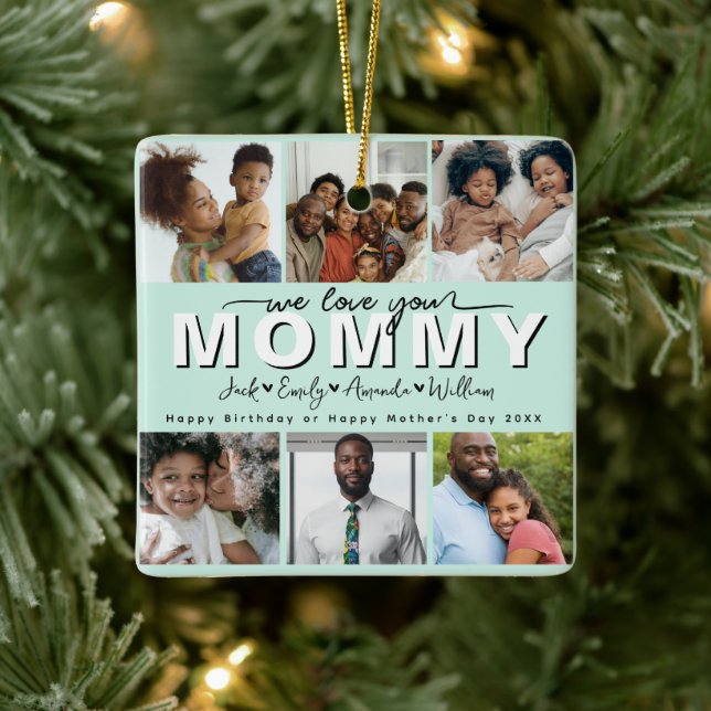 Anpassningsbar Elegant vi kärlek er mamma-prydnad Julgransprydnad Keramik (Träd)