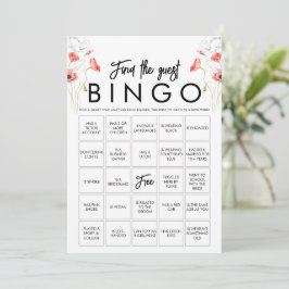 Anpassningsbar elegant vildblomma Bingo spelkort Inbjudningar