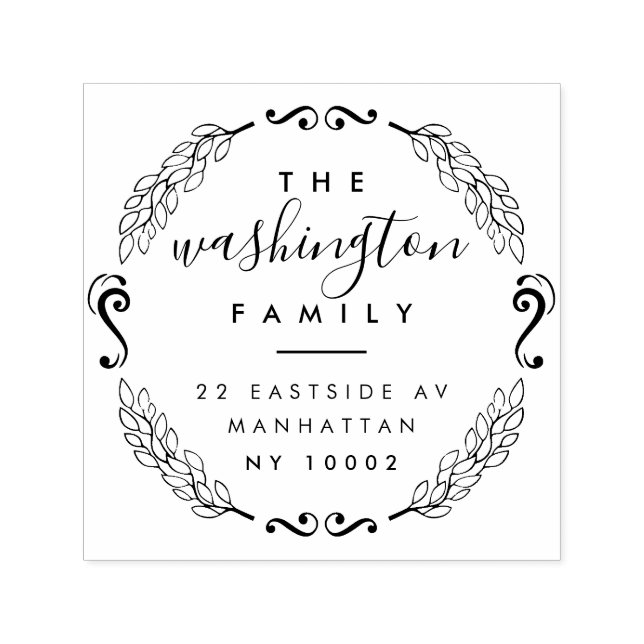 Anpassningsbar Elegant WAN-Returadressen i Namn Självfärgande Stämpel (Design)