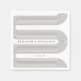 Anpassningsbar Elegant White Arch Linjer Trendig B Pappersservett