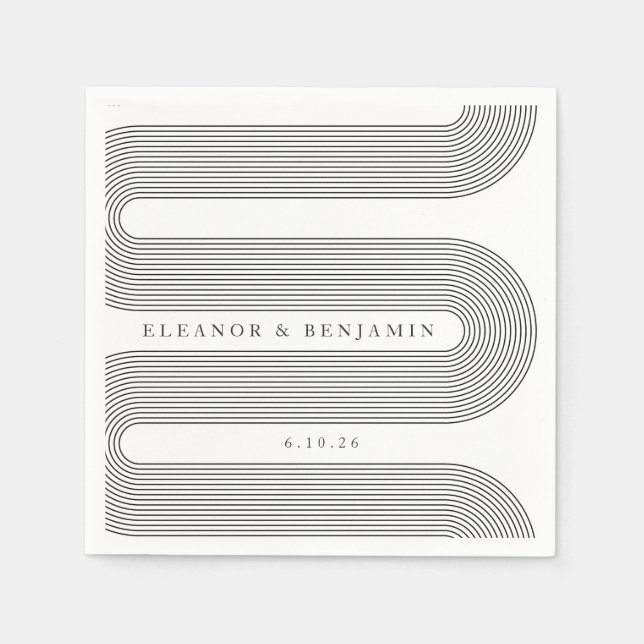 Anpassningsbar Elegant White Arch Linjer Trendig B Pappersservett (Framsidan)