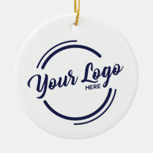 ANPASSNINGSBAR Elegant White Company Logotyp Ceram Julgransprydnad Keramik