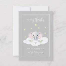 Anpassningsbar Elephant Grått Baby Shower - tack v