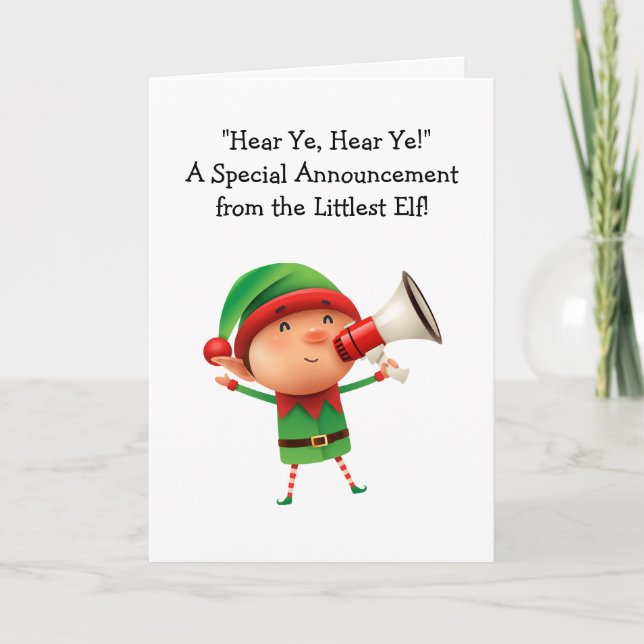 Anpassningsbar Elf Megphone-inbjudan till julfest Helgkort (Framsida)