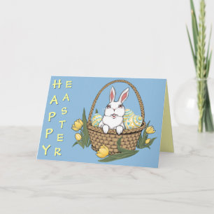 Anpassningsbar eller tomt kort för Glad påsk Bunny
