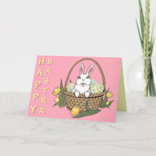 Anpassningsbar eller tomt kort för Glad påsk Bunny