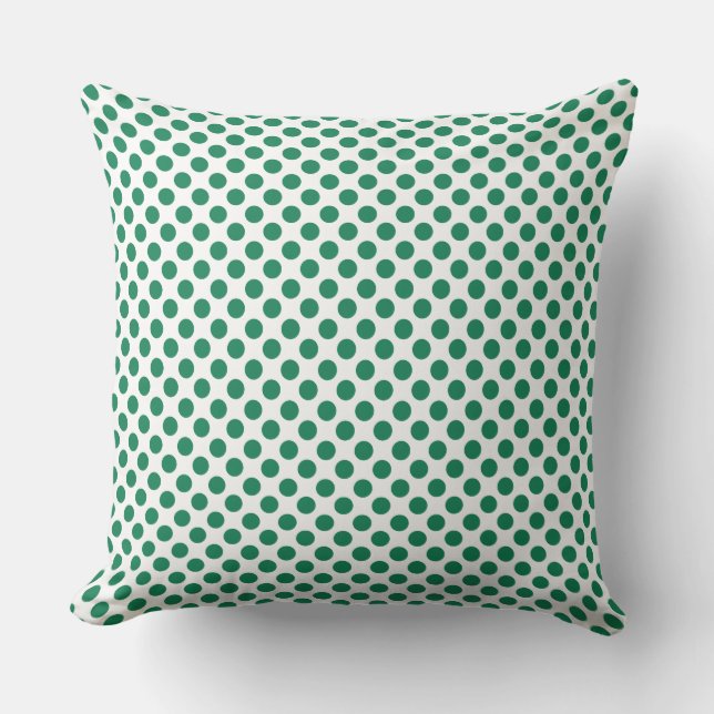 Anpassningsbar Emerald Grönt Polka dots Dekorativ  Kudde (Framsida)