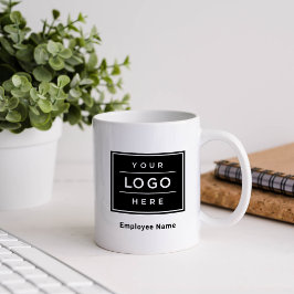 Anpassningsbar Employee Namn and Business Logotyp Kaffemugg