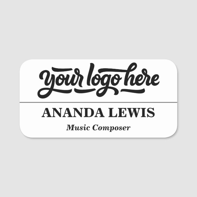 Anpassningsbar Employee Namn bricka Logotyp Namn & Namnbricka (Framsida)