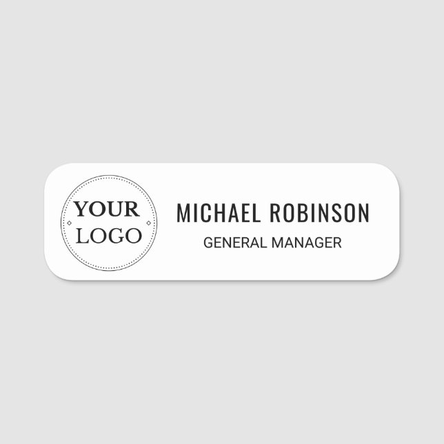 Anpassningsbar Employee Namn Logotyp Magnetic elle Namnbricka (Framsida)