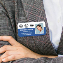 Anpassningsbar Employee Photo Company Logotyp Magn