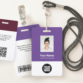 Anpassningsbar Employee Photo, Pub Code, Logotyp, 