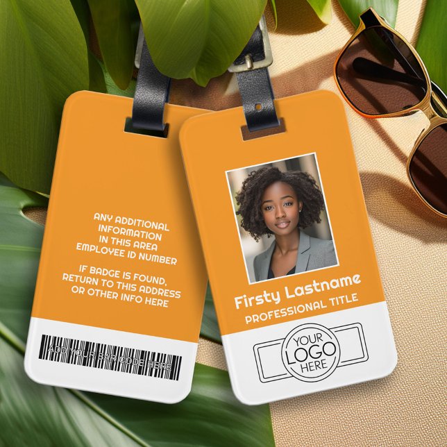 Anpassningsbar Employee Photo, Pub Code, Logotyp P Bagagebricka (Custom Logo Luggage Tag - Company Bag Tag)