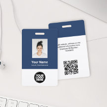 Anpassningsbar Employee Photo, QR-kod, Logotyp, Na