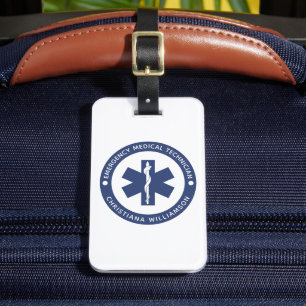 Anpassningsbar EMT Symbol Akut Medicinsk tekniker Bagagebricka