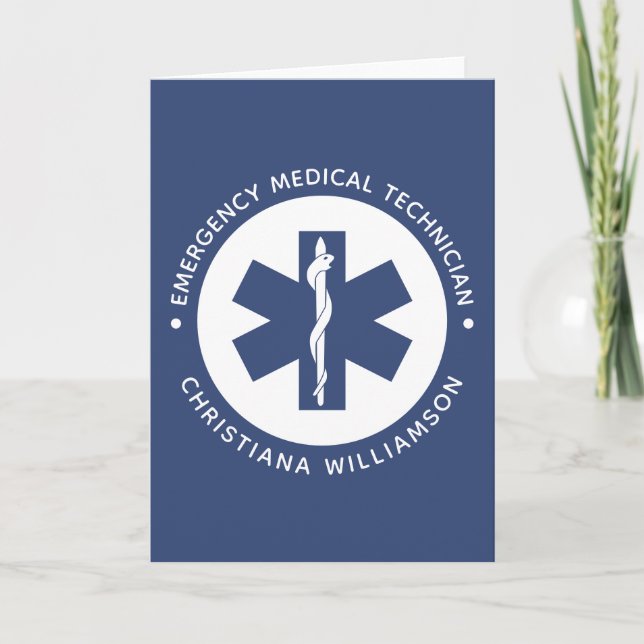 Anpassningsbar EMT Symbol Akut Medicinsk tekniker Kort (Framsida)
