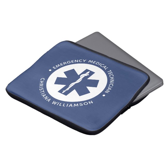 Anpassningsbar EMT Symbol Akut Medicinsk tekniker Laptop Fodral (Framsida topp)