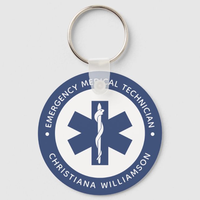 Anpassningsbar EMT Symbol Akut Medicinsk tekniker Nyckelring (Framsida)