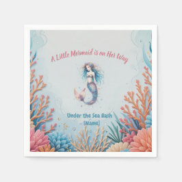 Anpassningsbar En liten Sjöjungfru är på väg under Pappersservett