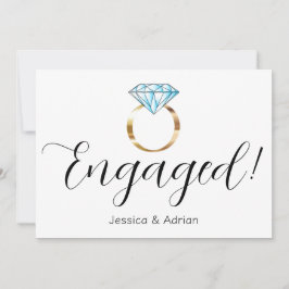 Anpassningsbar Engagerad Diamond Ring Förlovning Meddelande