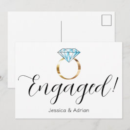 Anpassningsbar Engagerad Diamond Ring Förlovning Meddelande