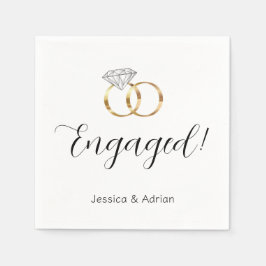 Anpassningsbar Engagerad White Guld Diamond Bröllo Pappersservett