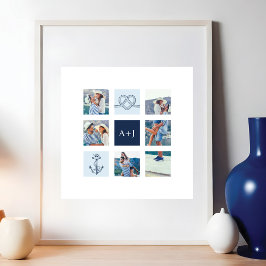 Anpassningsbar Engagment Photo Collage Gifter sig Poster