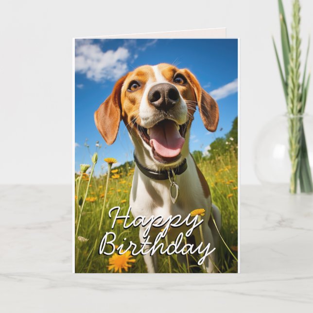 Anpassningsbar engelska Foxhound Birthday Card Tack Kort (Framsida)
