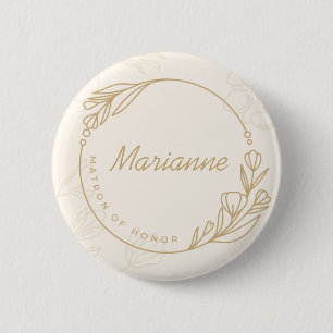 Anpassningsbar Enkel Blommigt Matron of Honor-knap Knapp