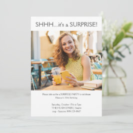 Anpassningsbar Enkel fotoöverraskning 30års födels Inbjudningar