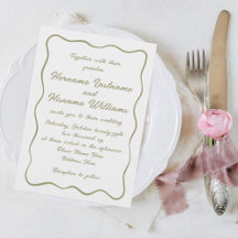 Anpassningsbar Enkel hand skriven Oliv grönt Bröll