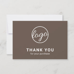 Anpassningsbar Enkel Modern Brown Logotyp Business Tack Kort