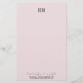 Anpassningsbar Enkel monogram Initialer & Namn Sta Brevpapper