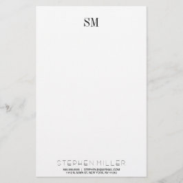 Anpassningsbar Enkel monogram Initialer & Namn Sta Brevpapper