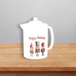 Anpassningsbar, enkel vattenfärg Nutcracker-jul<br><div class="desc">Den traditionella tekannan för julens Helgdag. Utformningen har en söt Nutcrackers i alla vackra ge vattenfärger som är ett vanligt vitlingsyta. Om du behöver hjälp med den här designen kontaktar du mig genom min budbärare i Zazzle-butiken och är lycklig för att hjälpa dig.. janine vid belig vår-studio.</div>