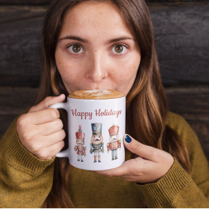 Anpassningsbar, enkel vattenfärg Nutcracker-jul Kaffemugg